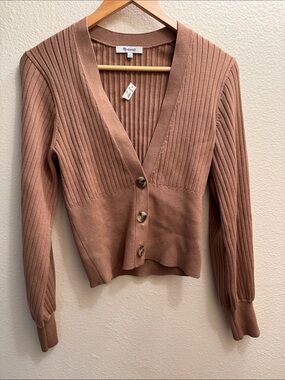Madewell Ribbed V-Neck Button Cardigan